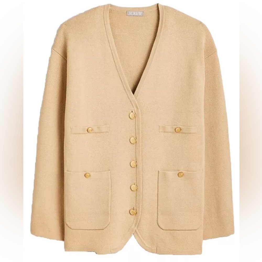 J. Crew Tan Oversized Cardigan Sweater